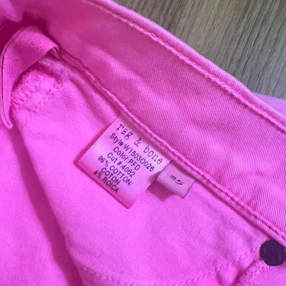 Rag & Bone neon pink jean legging size 25 - Picture 7 of 12